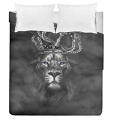 Lion King Of The Jungle Nature Duvet Cover Double Side (queen Size) by Cemarart