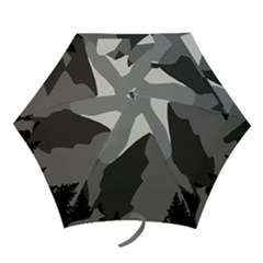 Mountain Wolf Tree Nature Moon Mini Folding Umbrellas by Cemarart