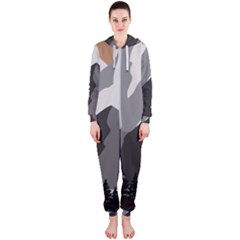 Mountain Wolf Tree Nature Moon Hooded Jumpsuit (ladies) by Cemarart