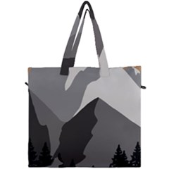 Mountain Wolf Tree Nature Moon Canvas Travel Bag by Cemarart