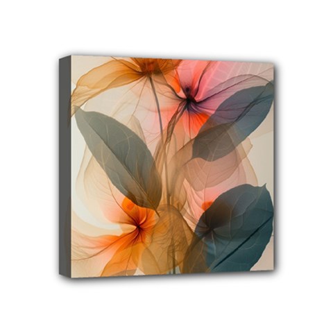 Double Exposure Flower Mini Canvas 4  X 4  (stretched) by Cemarart