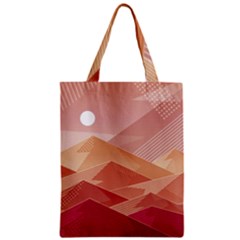 Mountains Sunset Landscape Nature Zipper Classic Tote Bag by Cemarart