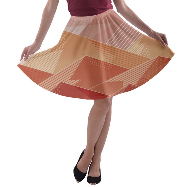 Mountains Sunset Landscape Nature A-line Skater Skirt