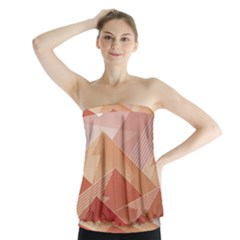 Mountains Sunset Landscape Nature Strapless Top by Cemarart