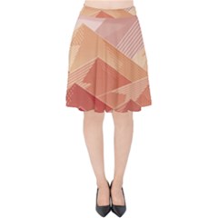 Mountains Sunset Landscape Nature Velvet High Waist Skirt by Cemarart