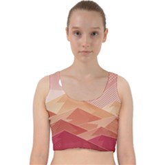 Mountains Sunset Landscape Nature Velvet Racer Back Crop Top by Cemarart