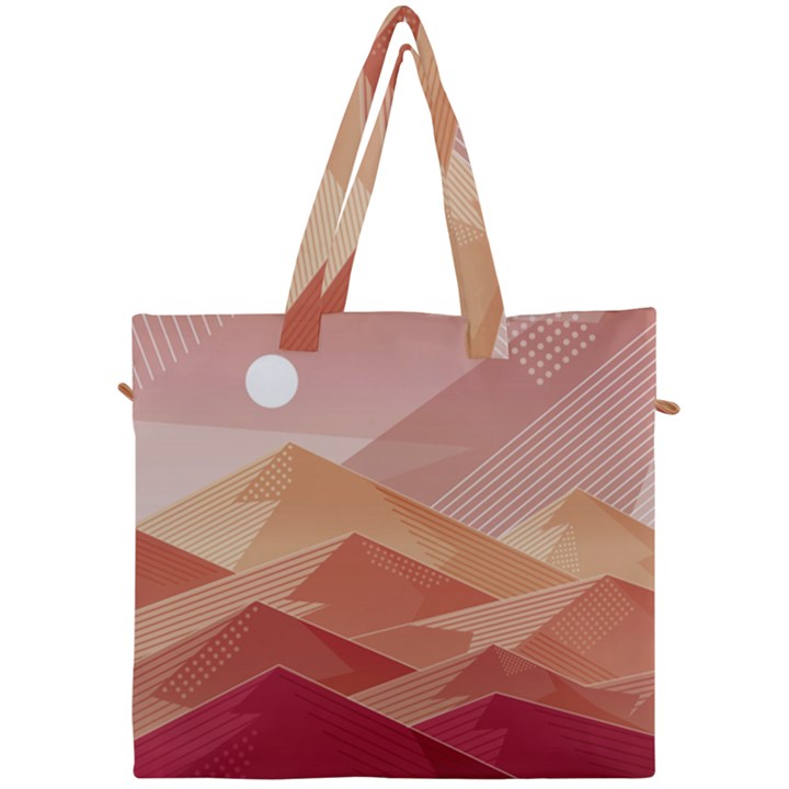 Mountains Sunset Landscape Nature Canvas Travel Bag