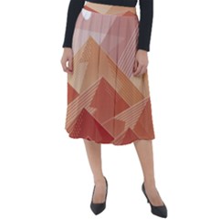 Mountains Sunset Landscape Nature Classic Velour Midi Skirt  by Cemarart