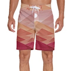 Mountains Sunset Landscape Nature Men s Beach Shorts by Cemarart