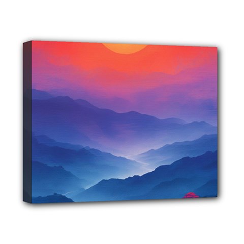 Valley Night Mountains Canvas 10  X 8  (stretched) by Cemarart