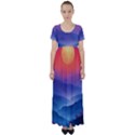 Valley Night Mountains High Waist Short Sleeve Maxi Dress View1