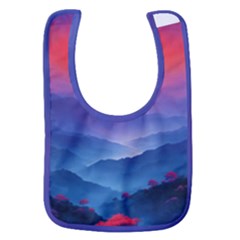 Valley Night Mountains Baby Bib by Cemarart