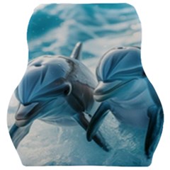 Dolphin Swimming Sea Ocean Car Seat Velour Cushion  by Cemarart