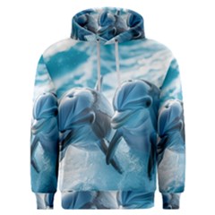 Dolphin Swimming Sea Ocean Men s Overhead Hoodie by Cemarart