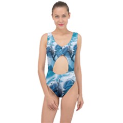 Dolphin Swimming Sea Ocean Center Cut Out Swimsuit by Cemarart