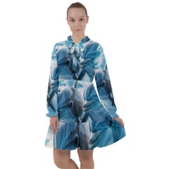 Dolphin Swimming Sea Ocean All Frills Chiffon Dress by Cemarart