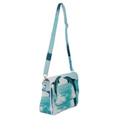 Dolphin Sea Ocean Shoulder Bag With Back Zipper by Cemarart