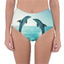 Dolphin Sea Ocean Reversible High-Waist Bikini Bottoms View3