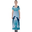 Dolphin Sea Ocean High Waist Short Sleeve Maxi Dress View1