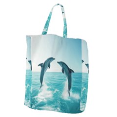 Dolphin Sea Ocean Giant Grocery Tote by Cemarart