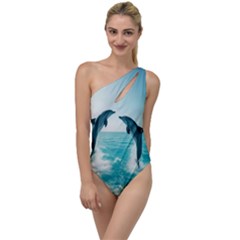 Dolphin Sea Ocean To One Side Swimsuit by Cemarart