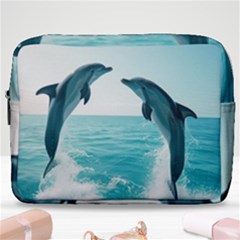 Dolphin Sea Ocean Make Up Pouch (large) by Cemarart