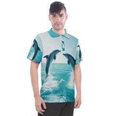 Dolphin Sea Ocean Men s Polo T-shirt by Cemarart