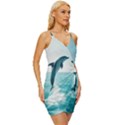 Dolphin Sea Ocean Wrap Tie Front Dress View3