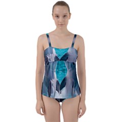 Dolphins Sea Ocean Twist Front Tankini Set by Cemarart