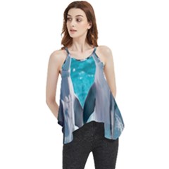 Dolphins Sea Ocean Flowy Camisole Tank Top by Cemarart