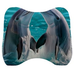 Dolphins Sea Ocean Velour Head Support Cushion by Cemarart