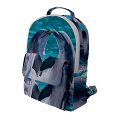 Dolphins Sea Ocean Flap Pocket Backpack (large) by Cemarart