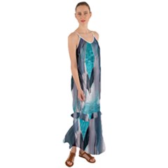 Dolphins Sea Ocean Cami Maxi Ruffle Chiffon Dress by Cemarart