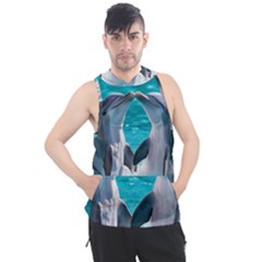 Dolphins Sea Ocean Men s Sleeveless Hoodie by Cemarart