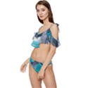 Dolphins Sea Ocean Ruffle Edge Tie Up Bikini Set	 View2