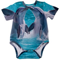 Dolphins Sea Ocean Baby Short Sleeve Bodysuit by Cemarart