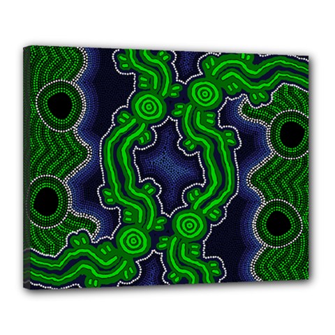 Authentic Aboriginal Art - After The Rain Canvas 20  X 16  (stretched) by hogartharts