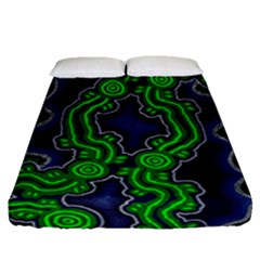 Authentic Aboriginal Art - After The Rain Fitted Sheet (queen Size) by hogartharts