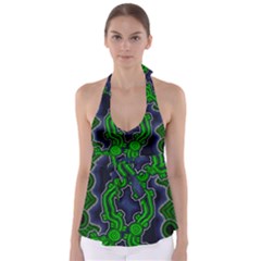 Authentic Aboriginal Art - After The Rain Tie Back Tankini Top by hogartharts