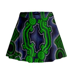 Authentic Aboriginal Art - After The Rain Mini Flare Skirt by hogartharts