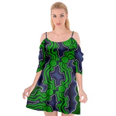 Authentic Aboriginal Art - After The Rain Cutout Spaghetti Strap Chiffon Dress by hogartharts