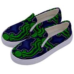 Authentic Aboriginal Art - After The Rain Kids  Canvas Slip Ons by hogartharts