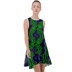 Authentic Aboriginal Art - After The Rain Frill Swing Dress by hogartharts