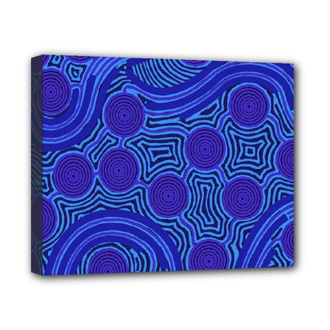 Authentic Aboriginal Art - Rivers Around Us Canvas 10  X 8  (stretched) by hogartharts