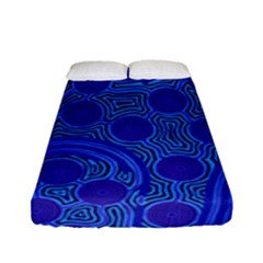 Authentic Aboriginal Art - Rivers Around Us Fitted Sheet (full/ Double Size) by hogartharts