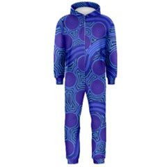 Authentic Aboriginal Art - Rivers Around Us Hooded Jumpsuit (men)