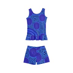 Authentic Aboriginal Art - Rivers Around Us Kids  Boyleg Swimsuit by hogartharts