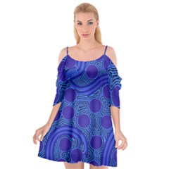 Authentic Aboriginal Art - Rivers Around Us Cutout Spaghetti Strap Chiffon Dress by hogartharts