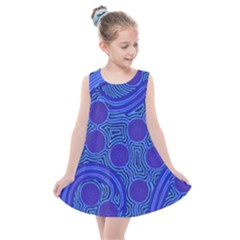 Authentic Aboriginal Art - Rivers Around Us Kids  Summer Dress by hogartharts