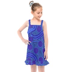 Authentic Aboriginal Art - Rivers Around Us Kids  Overall Dress by hogartharts